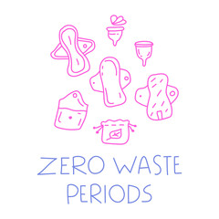 Zero waste periods concept. Vector illustration on white background.