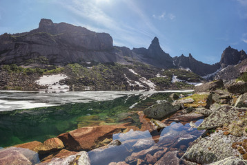 alpine lake among the peaks