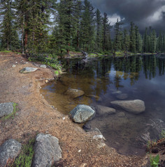 the picturesque lake of the Western Sayans