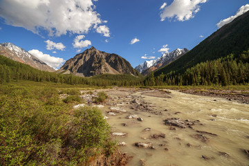 travel in a mountain valley