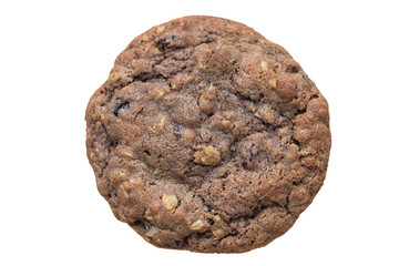 Oatmeal Raisin cookies isolate on white background with clipping path.