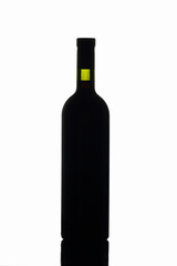 Bottle of red wine on a white background