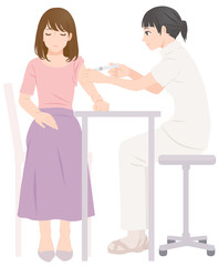 Fototapeta premium 筋肉注射を受ける女性