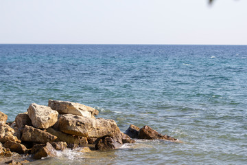 stunning beach with  rocks, Halkidiki Greece