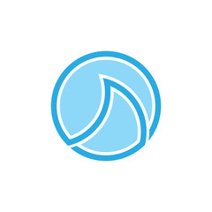 simple waves geometric outline circle logo vector