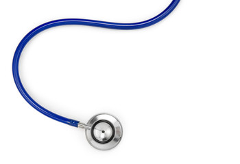 Close-up of a stethoscope isoated on white
