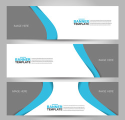 Horizontal banner or web header template set. Vector illustration promotion design background.