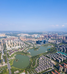 Obraz premium aerial view of qujiangchi ruins park