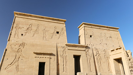 Front of Philae Temple in Aswan, Egypt