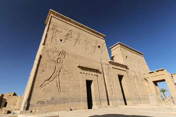 Fototapeta na wymiar Front of Philae Temple in Aswan, Egypt