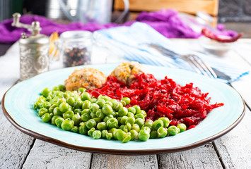 cutlets with peas