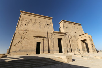 Fototapeta na wymiar Front of Philae Temple in Aswan, Egypt
