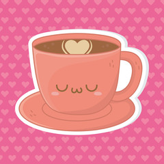 Kawaii of coffee cup cartoon design