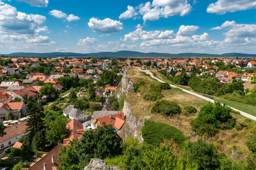 Fototapeta na wymiar Übersicht über den Stadtrand von Veszprem, einer Stadt in der Naähe des Plattensees, Ungarn