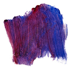 blue red acrylic stain element on white background. with brush and paint texture hand-drawn. acrylic brush strokes abstract fluid liquid ink pattern