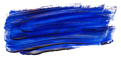 blue acrylic stain element on white background. with brush and paint texture hand-drawn. acrylic brush strokes abstract fluid liquid ink pattern