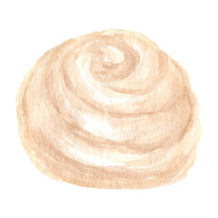 Watercolor sweet donut. Hand drawn dessert illustration. Design fabric, packaging