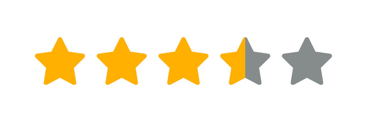 Three And A Half Star Rating Illustration Vector