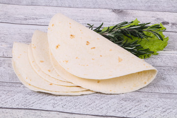 Empty homamade tortilla