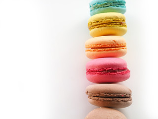 macaroni cakes on white background