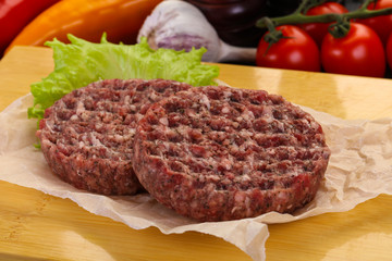 Raw burger cutlet