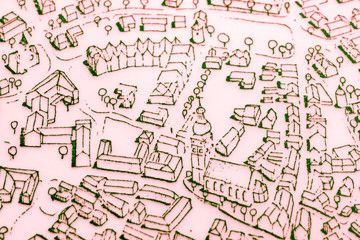 Sketch of a medieval city or town