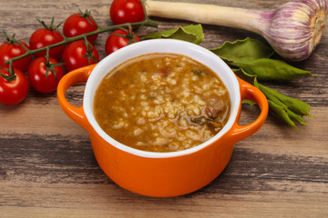 Caucasian Kharcho soup with beef meat