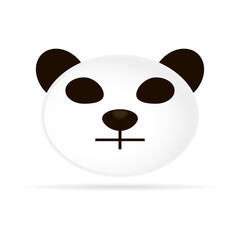 White with black animal. Panda. Vector illustration.