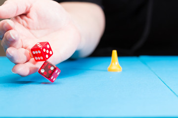 To roll dice on the table game