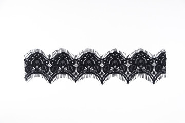 strip of black lace isolated,border lace isolated - obrazy, fototapety, plakaty