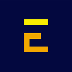 E initial letter logo icon