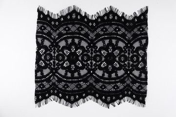 strip of black lace isolated,border lace isolated