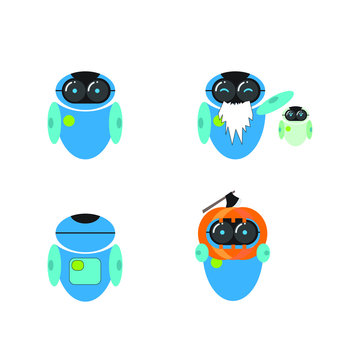 Robot character for mascot and animation