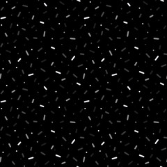 Vector confetti and sprinkles seamless background design in black and white tones