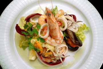 Italian food recipes, seafood salad.