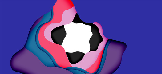 Abstract cut out abstract waves for web design. Color geometric pattern. Vector abstract geometric dynamic pattern frame