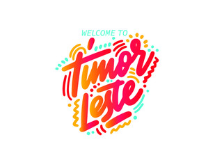 Word art text design vector of country name for Timor-Leste