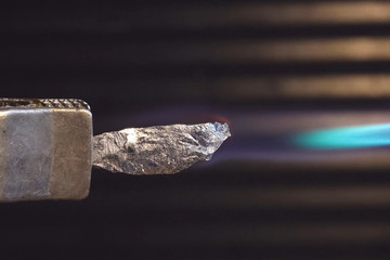 Heating a chrome piece on gas burner