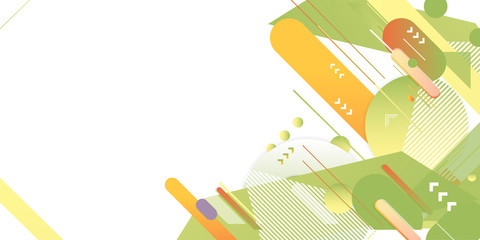 Green and yellow lines and points white background. Banner summer ecology