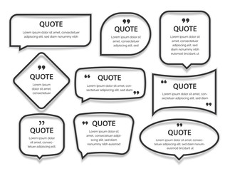 Quote frames textboxes Blank template with print information design quotes.