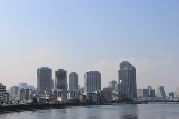 Fototapeta na wymiar 晴海運河（東京都）,harumi canal,tokyo,japan