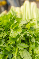 Close-up of celery at a public market
