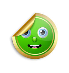 Golden smiling face sticker for custom design purposes