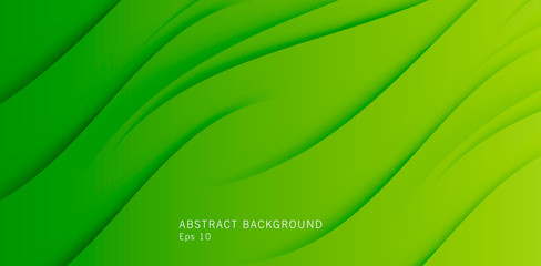 Green waves on green backdrop abstract fresh background