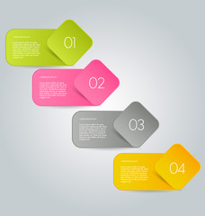 Business infographics tabs template for presentation, education, web design, banners, brochures, flyers. Vector illustration.