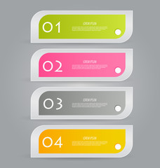 Obraz premium Business infographics tabs template for presentation, education, web design, banners, brochures, flyers. Vector illustration.