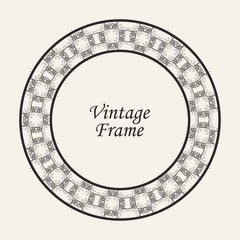 Decorative round modern art deco frame. Template for design. Elegant vector element with place for text. Vintage ornate border. Lace illustration for invitations and greeting cards