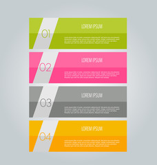 Business infographics tabs template for presentation, education, web design, banners, brochures, flyers. Vector illustration.