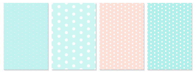 Polka dot pattern vector. Baby background.