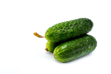 fresh cucumbers isolated on white background